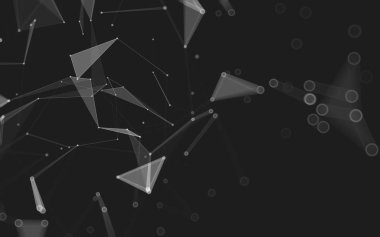 Çokgen alanı düşük Poli koyu arka plan, 3d render