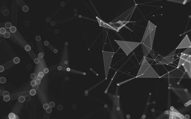 Çokgen alanı düşük Poli koyu arka plan, 3d render