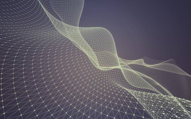 Çokgen alanı düşük Poli koyu arka plan, 3d render