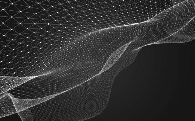 Çokgen alanı düşük Poli koyu arka plan, 3d render