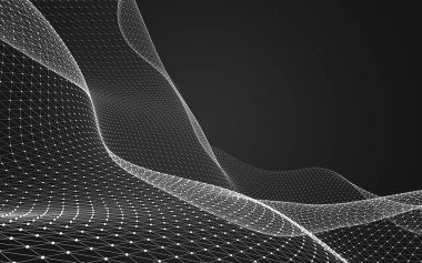 Çokgen alanı düşük Poli koyu arka plan, 3d render