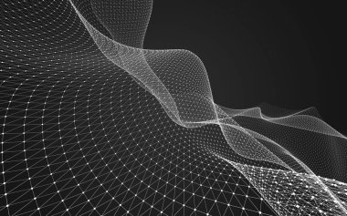 Çokgen alanı düşük Poli koyu arka plan, 3d render