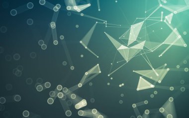 Çokgen alanı düşük Poli koyu arka plan, 3d render