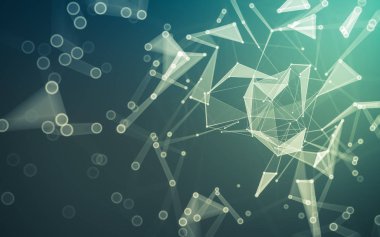 Çokgen alanı düşük Poli koyu arka plan, 3d render