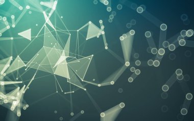 Çokgen alanı düşük Poli koyu arka plan, 3d render