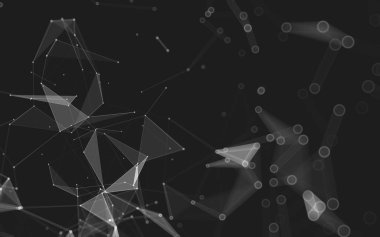 Çokgen alanı düşük Poli koyu arka plan, 3d render