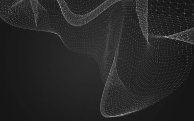 Çokgen alanı düşük Poli koyu arka plan, 3d render