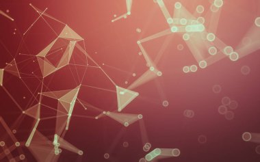 Çokgen alanı düşük Poli koyu arka plan, 3d render