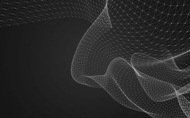 Çokgen alanı düşük Poli koyu arka plan, 3d render