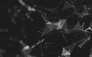 Çokgen alanı düşük Poli koyu arka plan, 3d render