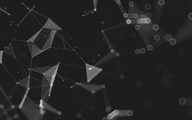 Çokgen alanı düşük Poli koyu arka plan, 3d render