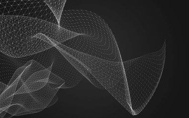 Çokgen alanı düşük Poli koyu arka plan, 3d render