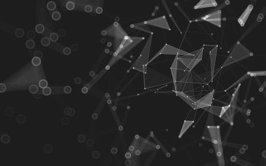 Çokgen alanı düşük Poli koyu arka plan, 3d render