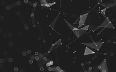 Çokgen alanı düşük Poli koyu arka plan, 3d render