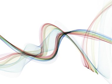 Beyaz arka plan ile bir parlayan soyut dalgalar