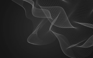 Çokgen alanı düşük Poli koyu arka plan, 3d render