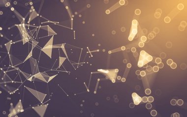 Çokgen alanı düşük Poli koyu arka plan, 3d render