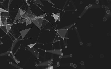 Çokgen alanı düşük Poli koyu arka plan, 3d render