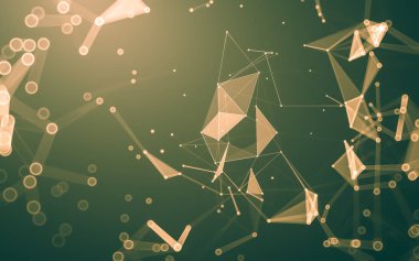 Çokgen alanı düşük Poli koyu arka plan, 3d render