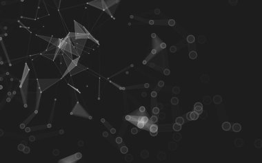 Çokgen alanı düşük Poli koyu arka plan, 3d render