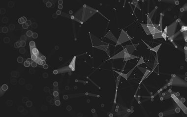 Çokgen alanı düşük Poli koyu arka plan, 3d render