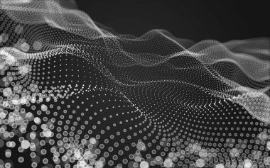 Çokgen alanı düşük Poli koyu arka plan, 3d render