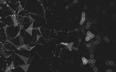 Çokgen alanı düşük Poli koyu arka plan, 3d render