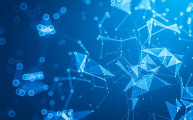 Çokgen alanı düşük Poli koyu arka plan, 3d render