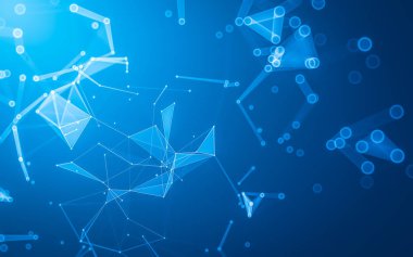 Çokgen alanı düşük Poli koyu arka plan, 3d render