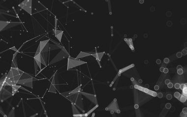 Çokgen alanı düşük Poli koyu arka plan, 3d render