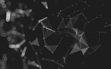 Çokgen alanı düşük Poli koyu arka plan, 3d render