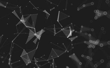 Çokgen alanı düşük Poli koyu arka plan, 3d render