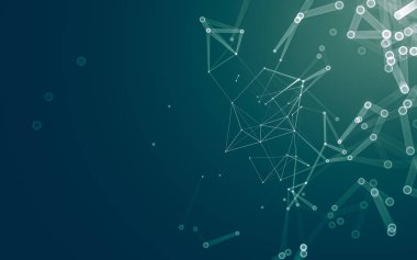 Noktaları ve çizgileri birleştiren soyut çokgen uzay düşük polyester arka plan. Bağlantı yapısı. 3d oluşturma