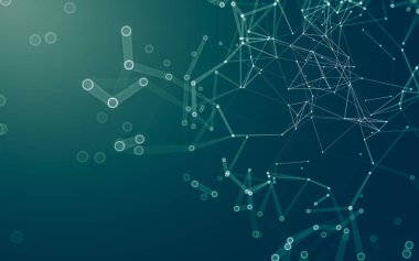 Noktaları ve çizgileri birleştiren soyut çokgen uzay düşük polyester arka plan. Bağlantı yapısı. 3d oluşturma