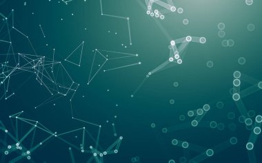 Noktaları ve çizgileri birleştiren soyut çokgen uzay düşük polyester arka plan. Bağlantı yapısı. 3d oluşturma