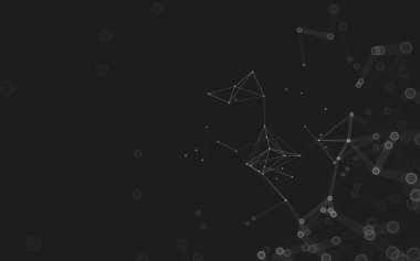 Noktaları ve çizgileri birleştiren soyut çokgen uzay düşük polyester arka plan. Bağlantı yapısı. 3d oluşturma