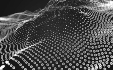 Çokgen alanı düşük Poli koyu arka plan, 3d render