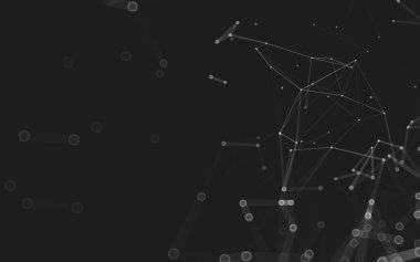 Çokgen alanı düşük Poli koyu arka plan, 3d render