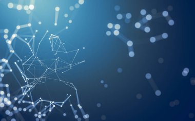 Çokgen alanı düşük Poli koyu arka plan, 3d render