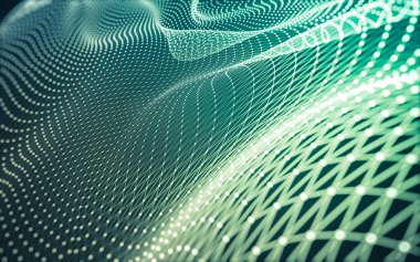 Çokgen alanı düşük Poli koyu arka plan, 3d render