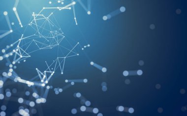 Çokgen alanı düşük Poli koyu arka plan, 3d render