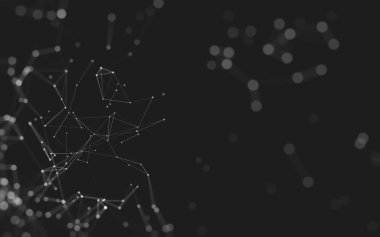 Çokgen alanı düşük Poli koyu arka plan, 3d render