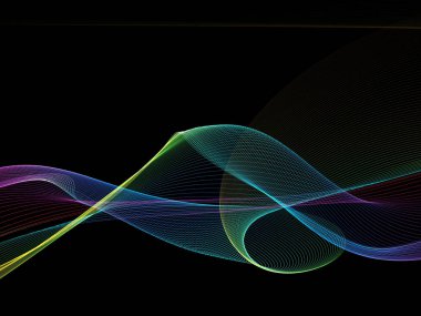 Bir parlayan ile koyu arka plan soyut dalgalar