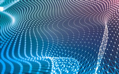 Çokgen alanı düşük Poli koyu arka plan, 3d render