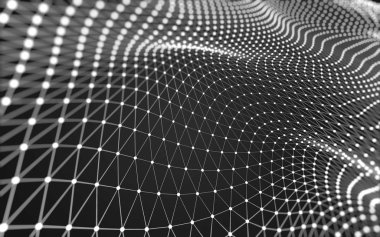 Çokgen alanı düşük Poli koyu arka plan, 3d render