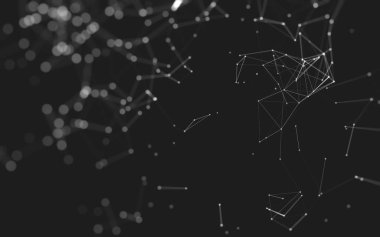 Çokgen alanı düşük Poli koyu arka plan, 3d render