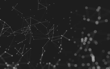 Çokgen alanı düşük Poli koyu arka plan, 3d render