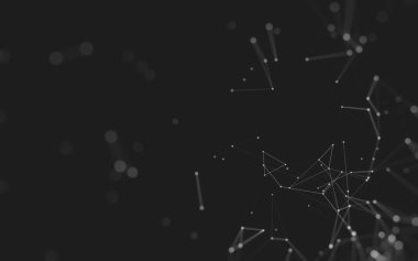 Çokgen alanı düşük Poli koyu arka plan, 3d render