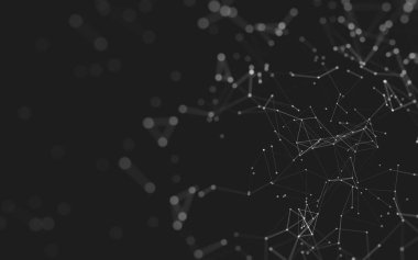 Çokgen alanı düşük Poli koyu arka plan, 3d render