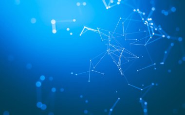 Çokgen alanı düşük Poli koyu arka plan, 3d render